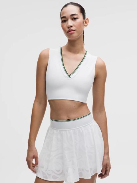 Paisley Mesh-Back V-Neck Longline Tennis Bra *Medium Support, B/C Cup