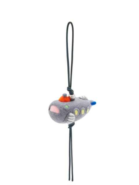 Submarine charm in felt and calfskin