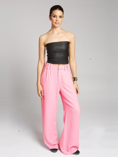 ROSE CREPE PLEATED TROUSERS