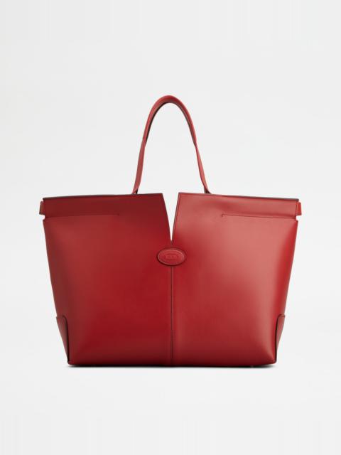 TOD'S DI BAG FOLIO IN LEATHER MEDIUM-SMALL - RED