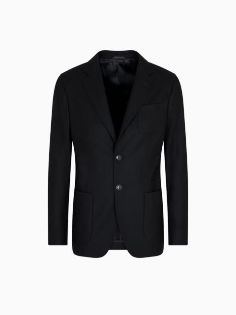 UPTON LINE SINGLE-BREASTED JACKET IN STRETCH CASHMERE DRAP