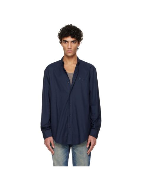 Navy Oxford Cotton Reg Shirt