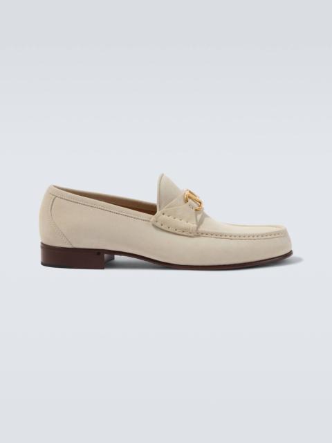 VLogo suede loafers