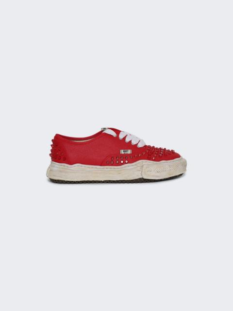 Baker Og Sole Studded Canvas Low-top Sneaker Red