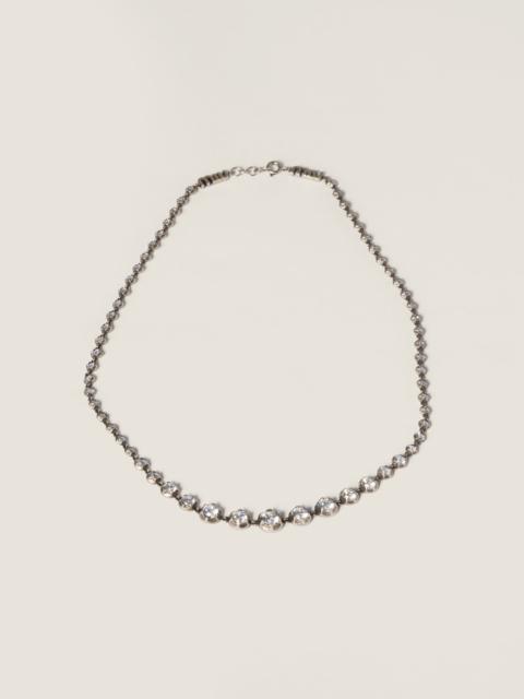 Metal necklace with crystals