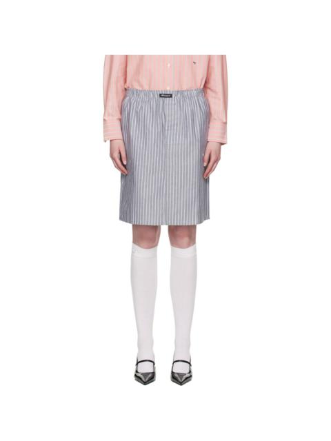 Black Boxer Pencil Midi Skirt