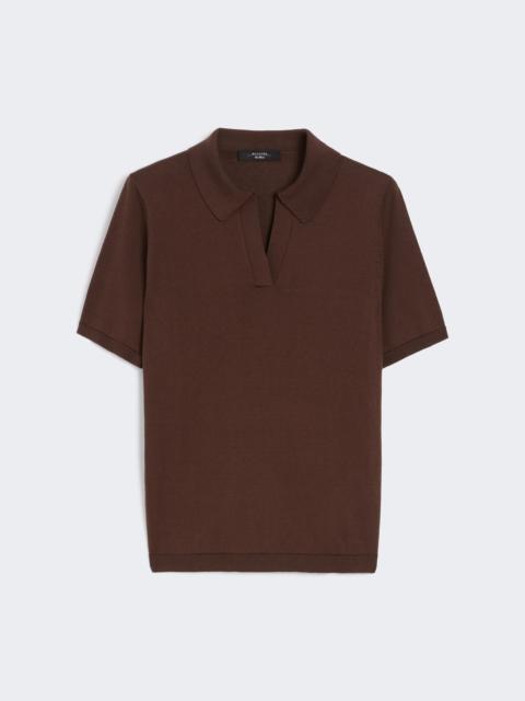 RONCOLO Silk and cotton polo T-shirt