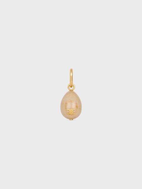Celine Charms Stone Egg in Botticino and Brass with Gold Finish