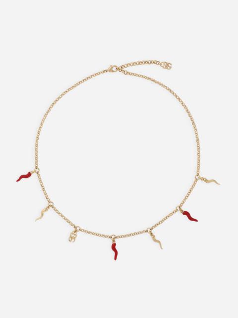 Necklace with DG logo and horn charms