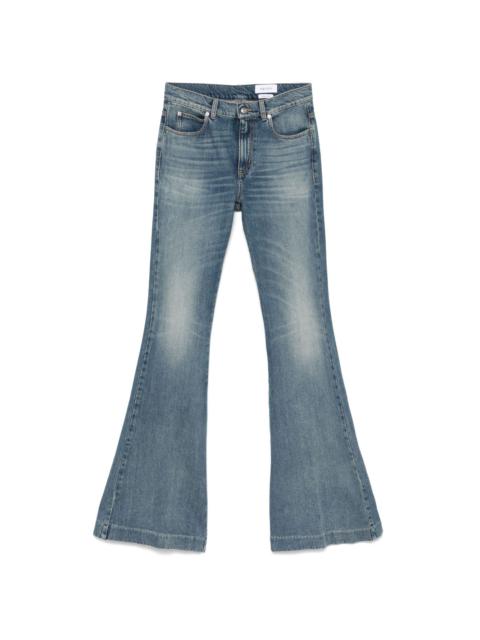 mid-rise flared jeans