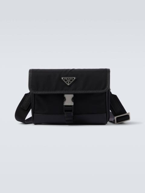 Re-Nylon leather-trimmed shoulder bag