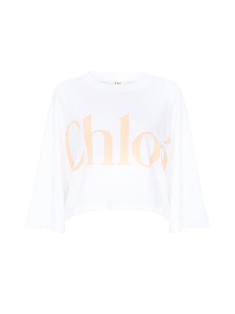 OVERSIZED CROPPED LOGO T-SHIRT IN COTTON JERSEY