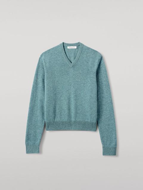 Classic Cashmere Green V Neck Jumper