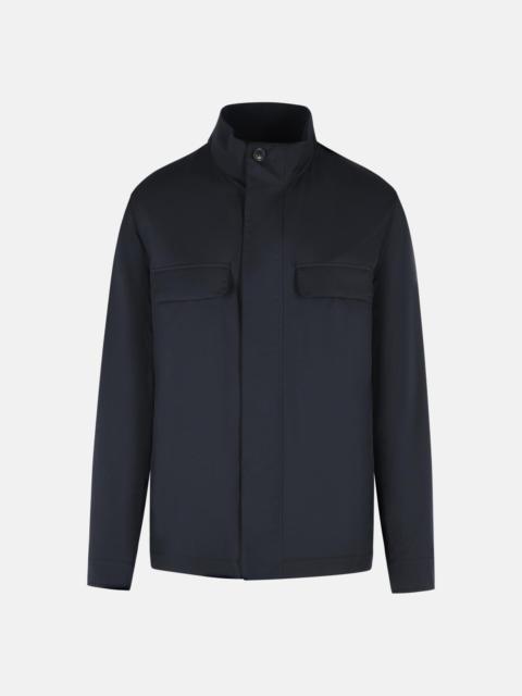 NAVY POLYESTER JACKET