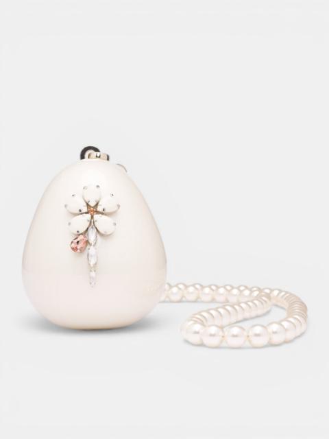 White Mini Egg Pearl Bag