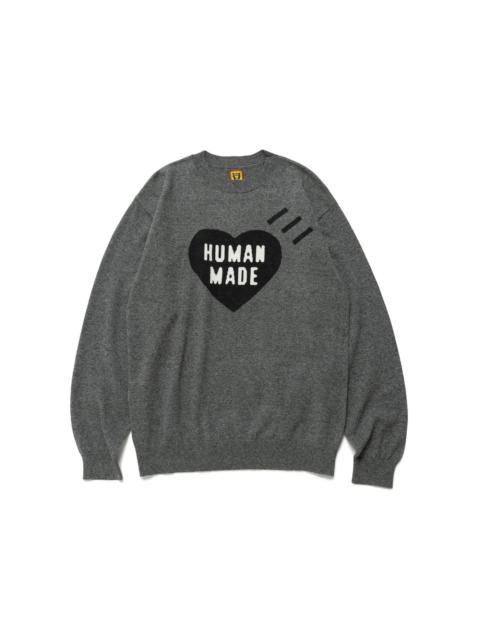 Human Made Heart L/S Knit Sweater Grey