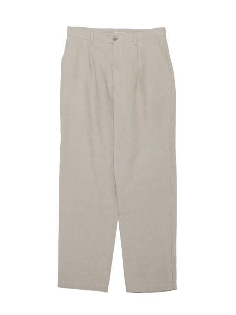 One Pleat Trousers Belgian Linen Undyed Flax