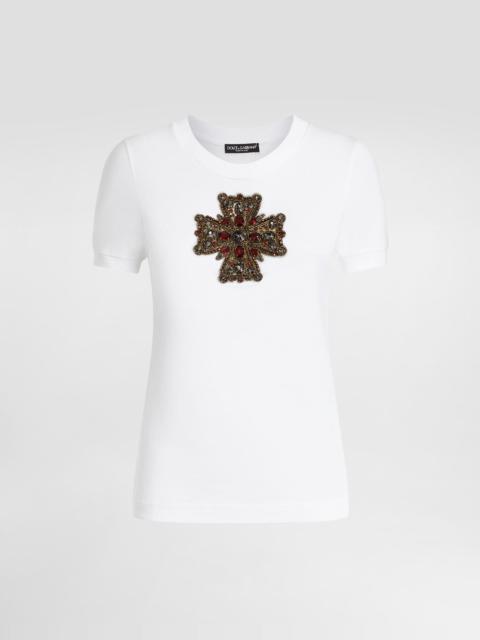 T-shirt with swarovski cross