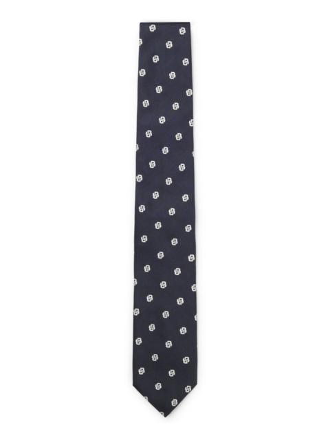 PURE-SILK TIE WITH MICRO DOUBLE B MONOGRAMS