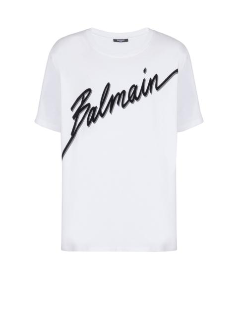 T-shirt with flocked Balmain Letter logo