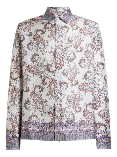 paisley leafy-print shirt