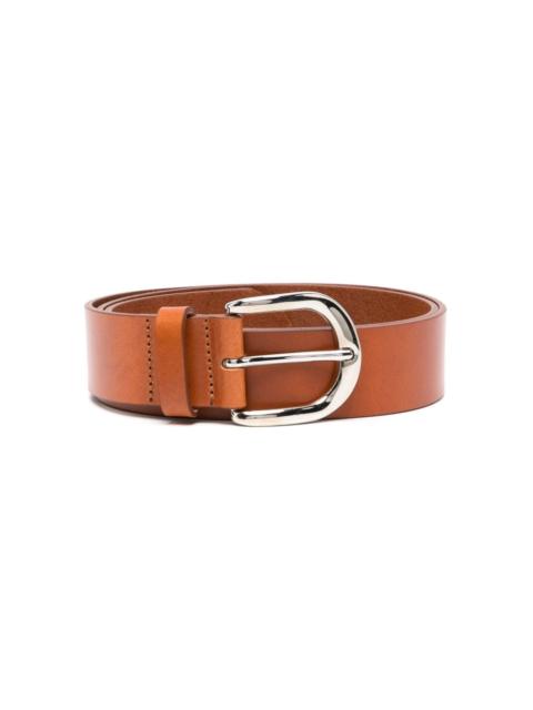 buckled leather belt