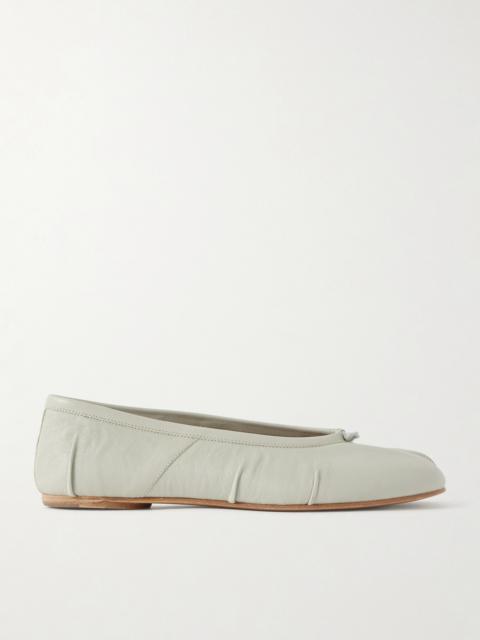 Tabi Split-toe Textured Leather Ballet Flats