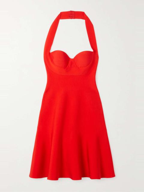 Knitted halterneck mini dress