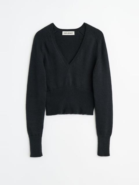 Sharp V-Neck Black Cloud Cotton