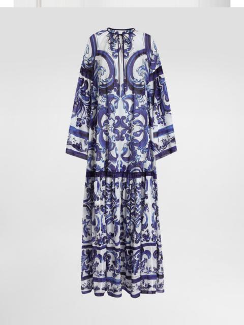 Majolica-print cotton dress