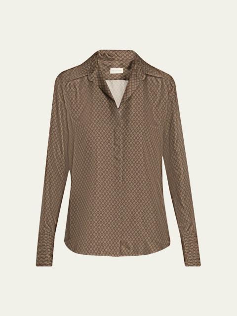 Celinta Satin Button-Front Shirt