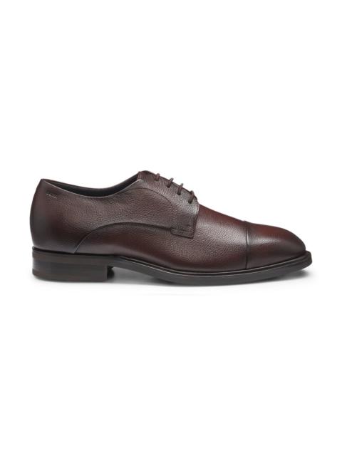 CAP-TOE DERBY SHOES IN GRAINED LEATHER