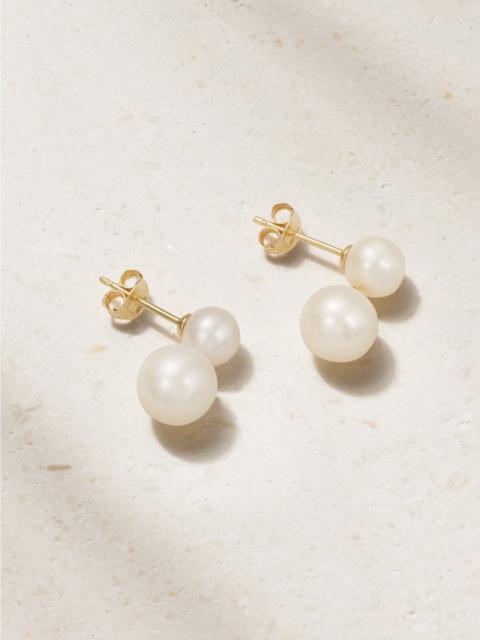 Duo 14-karat Gold Pearl Earrings