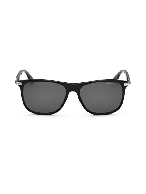 Rectangular Sunglasses with Black-Colored Acetate Frame