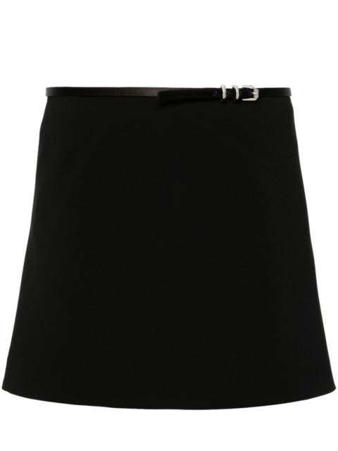 belted wrap miniskirt