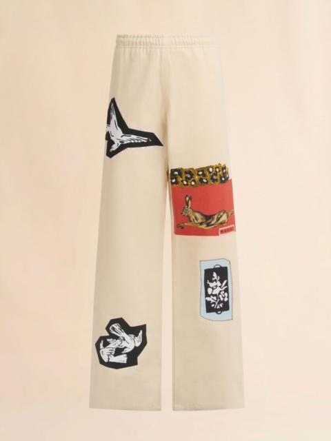 CREAM ORGANIC BULL DENIM TROUSERS