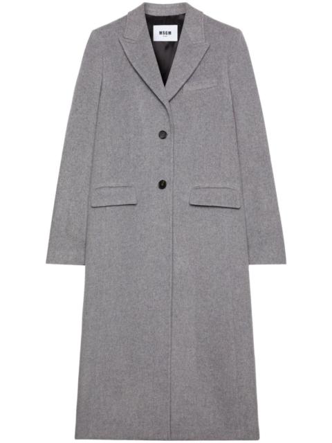 notched-lapel button-fastening coat