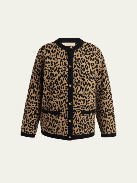 Giacca Leopard Wool Cardigan