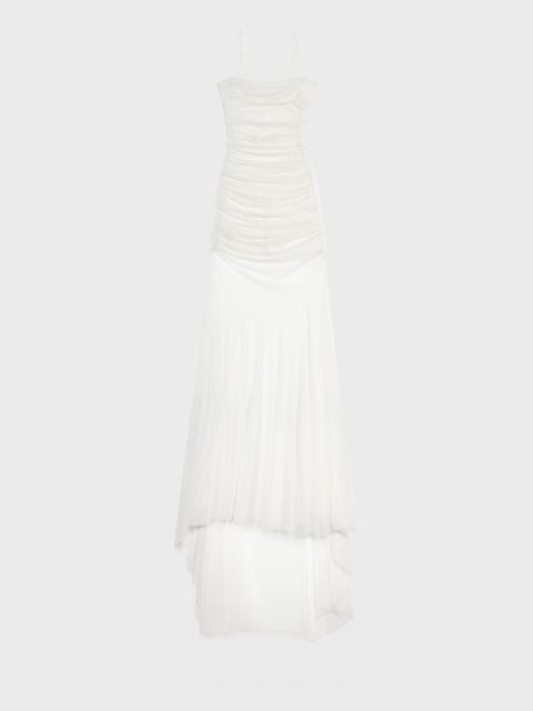 LONG DRESS IN TULLE WITH RUFFLES