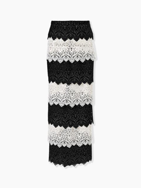 Lace Trim Pencil Skirt