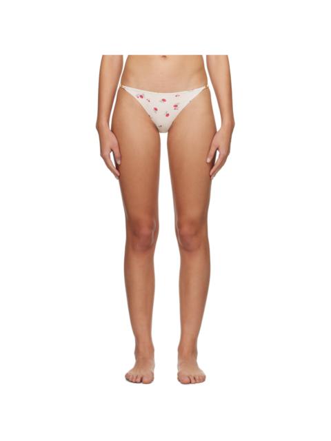 Off-White Floral Bikini Bottom