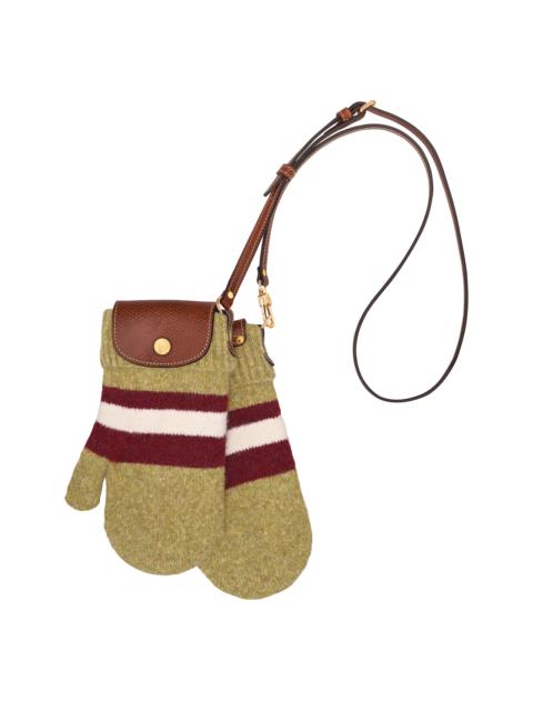 Le Pliage Collection Mittens bag Pistachio/Burgundy - Canvas