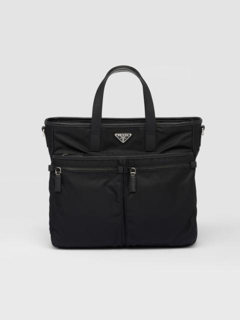 Re-Nylon and Saffiano leather tote bag