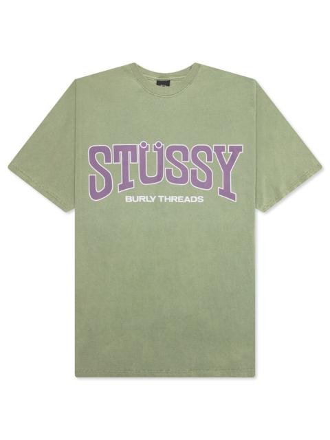 BURLY THREADS PIG. DYED TEE - OLIVE