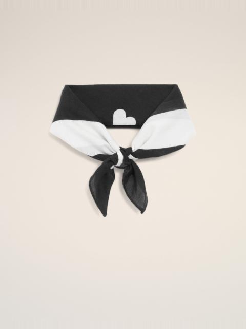 BLACK COTTON AMI DE COEUR PRINTED SCARF