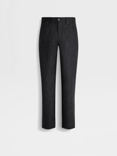 DARK GREY WOOL AND CASHMERE ROCCIA PANTS