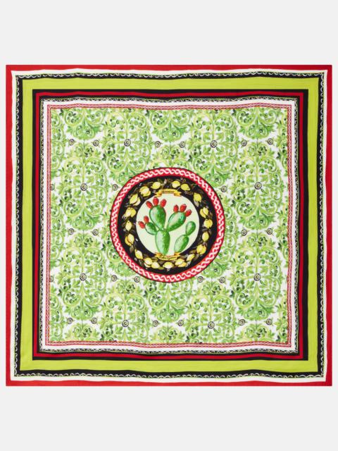 Printed silk twill scarf