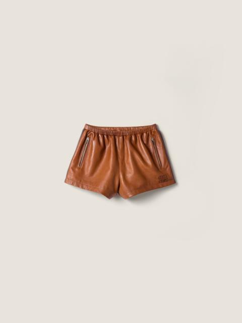 Nappa leather shorts