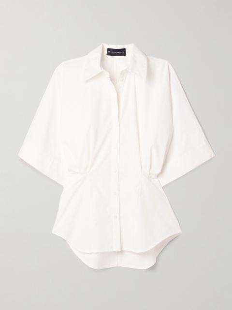 The Elsa Cutout Pleated Cotton-poplin Shirt