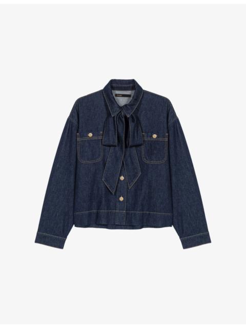 Bow Relaxed-Fit Denim Shirt